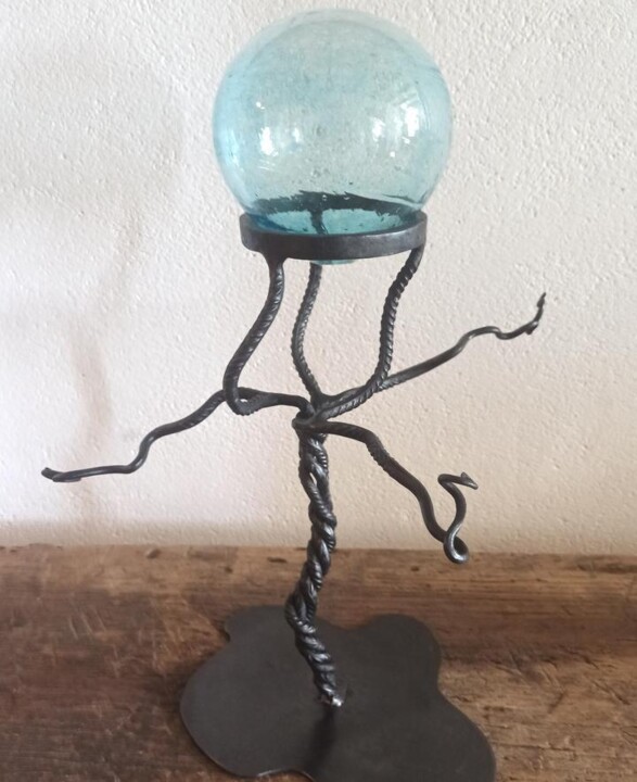Sculpture titled "ECLOSION" by Thierry Jamme/ Des Choses À Fer, Original Artwork, Stainless Steel