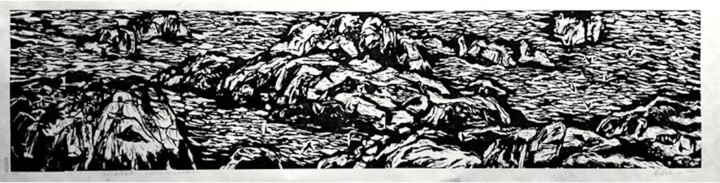 Paysage de littoral Resim, 19,3x74 in