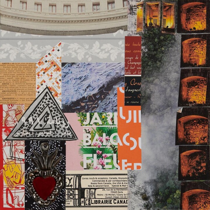 Collages titled "ECRITURES" by Joelle Isnardon, Original Artwork, Collages