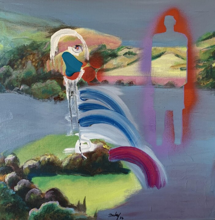 Painting titled "Nothing" by Frédéric Batard, Original Artwork, Oil