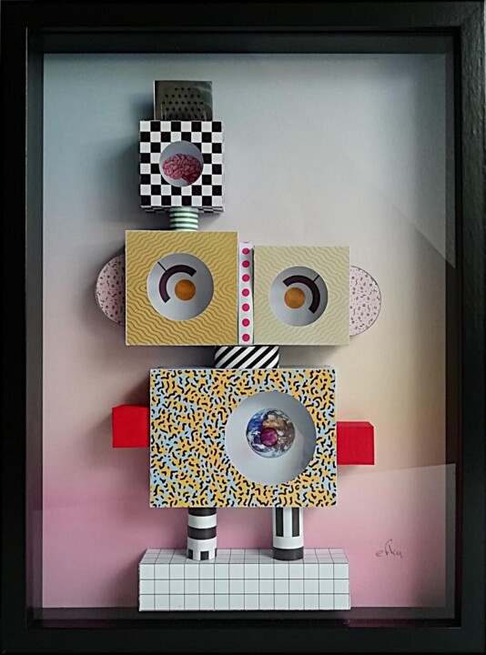 Memphis robot 彫刻, 15.8x11.8 in