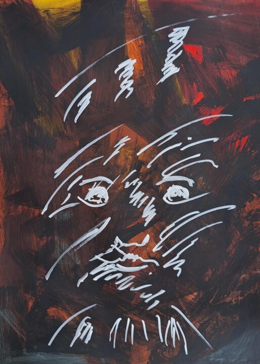 Painting titled "Grand père " by Jean Marc Bramy, Original Artwork, Watercolor