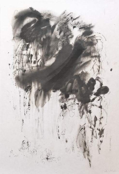 Drawing titled "Traces du vent" by Frédérique Nolet De Brauwere, Original Artwork, Ink