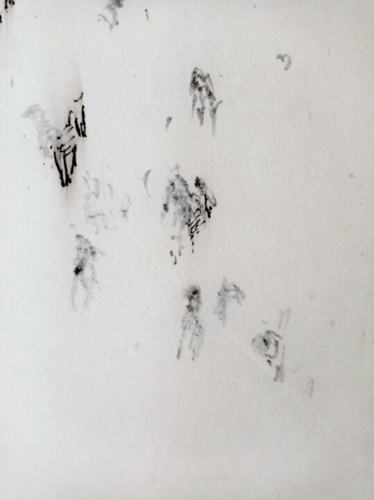 Drawing titled "Le trépas" by Frédérique Nolet De Brauwere, Original Artwork, Ink