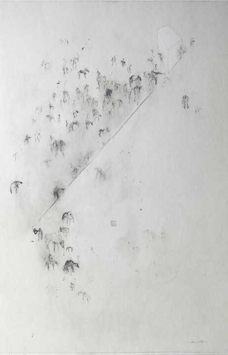 Drawing titled "La boîte blanche" by Frédérique Nolet De Brauwere, Original Artwork, Ink