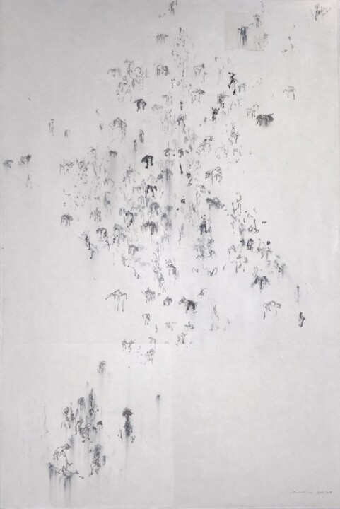 Drawing titled "Le carré blanc" by Frédérique Nolet De Brauwere, Original Artwork, Ink