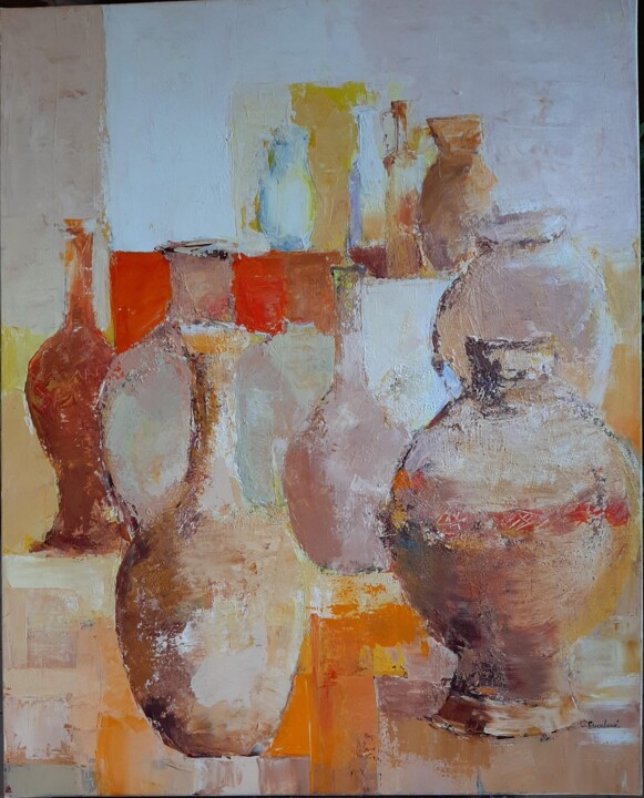 Peinture intitulée "POTERIES ET TERRES…" par Corinne, Œuvre d'art originale, Acrylique
