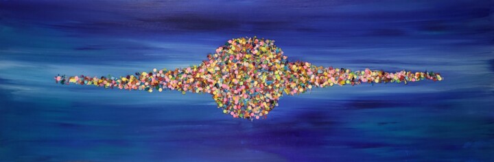 Peinture intitulée "planete confettis " par Laurent  Taillebois, Œuvre d'art originale, Acrylique