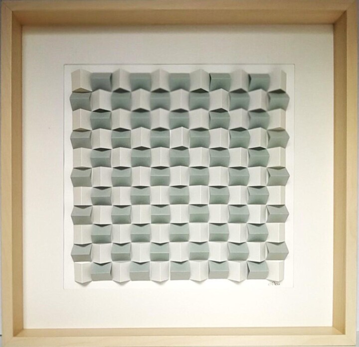 Sculpture titled "Diedral 012" by Efka, Original Artwork, Paper Mounted on Other rigid panel