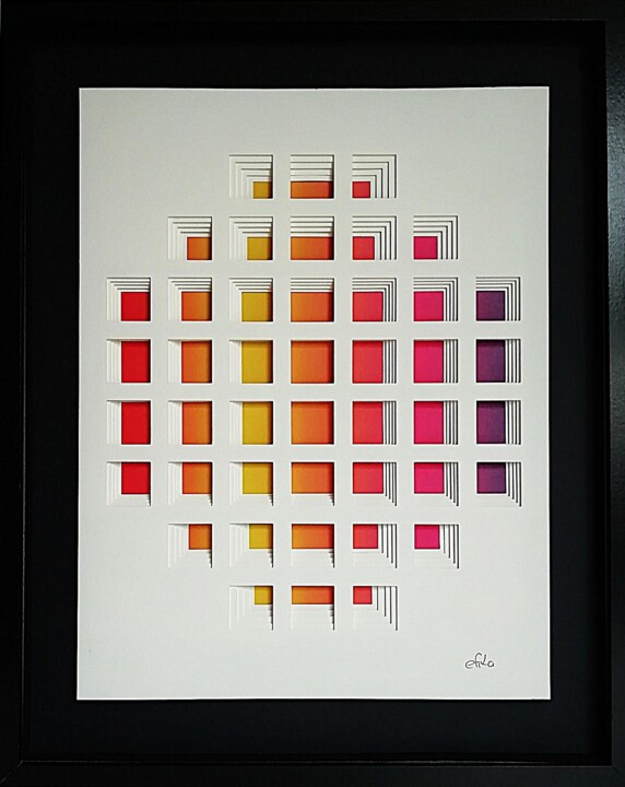 Escaliers chromatiques 雕塑, 19.7x15.8 in