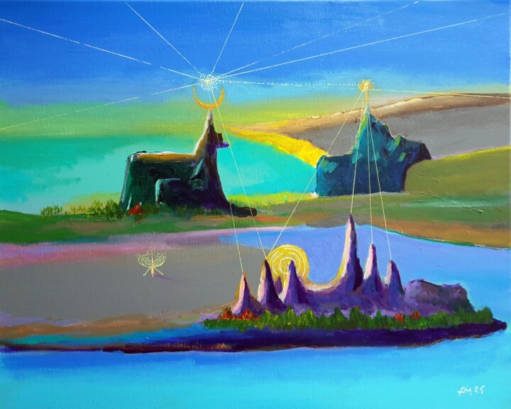 Un paysage, des questions 绘画, 15.8x19.7 in