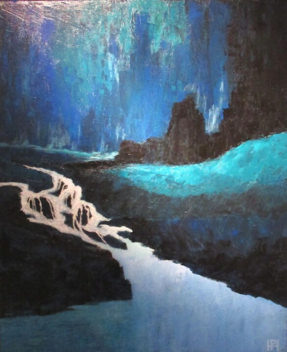 Painting titled "Cascade 61x50" by Philippe Halevy, Original Artwork, Acrylic