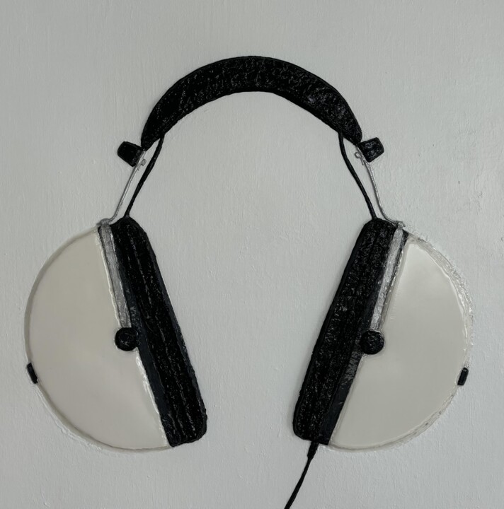 Painting titled "OLD SCHOOL HEADPHONE" by Xoual, Original Artwork, Acrylic