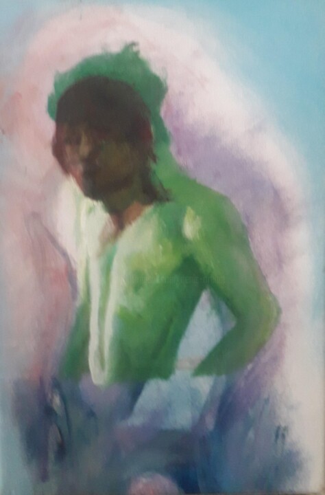 jeune homme Disegno, 8,7x6,3 in