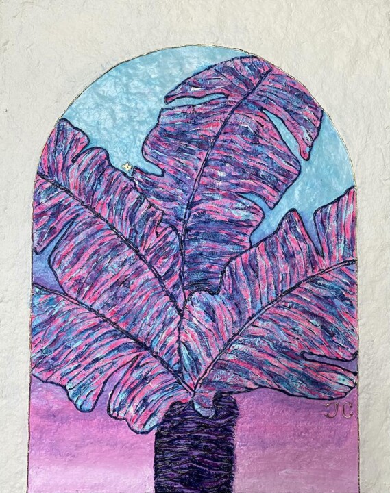 Palm tree in the arch 1 Kolaj, 19,7x15,8 in