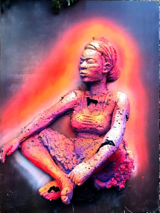 Sculptuur getiteld "RENTRER A LA MAISON" door Yavo, Origineel Kunstwerk, Acryl