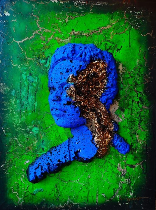 Sculptuur getiteld "TROUBLE" door Yavo, Origineel Kunstwerk, Acryl