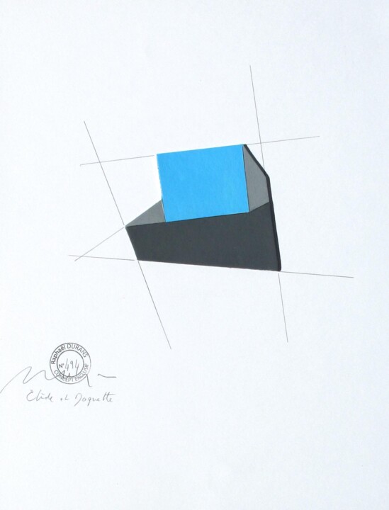 Drawing titled "N°494M" by Raphael Durans, Original Artwork, Acrylic Mounted on Cardboard