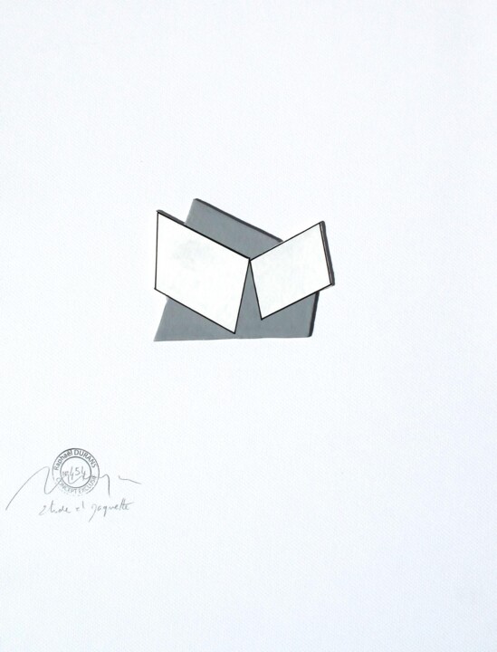 Drawing titled "N°454M" by Raphael Durans, Original Artwork, Acrylic Mounted on Cardboard