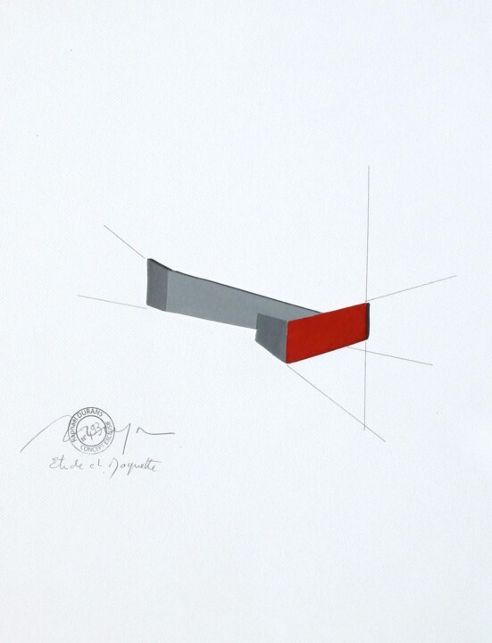 Drawing titled "N°493M" by Raphael Durans, Original Artwork, Acrylic Mounted on Cardboard