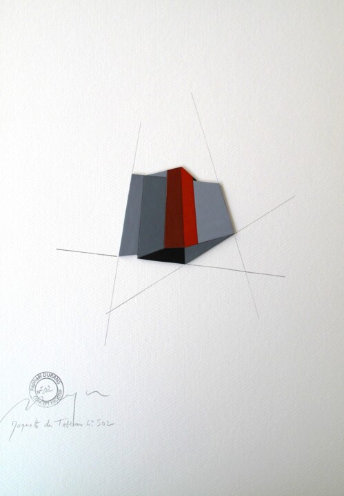 Drawing titled "N°502M" by Raphael Durans, Original Artwork, Acrylic Mounted on Cardboard