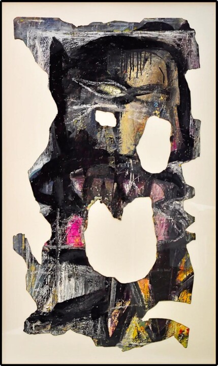 Painting titled "BESTIA (Série des…" by Cy Pavel, Original Artwork, Glass