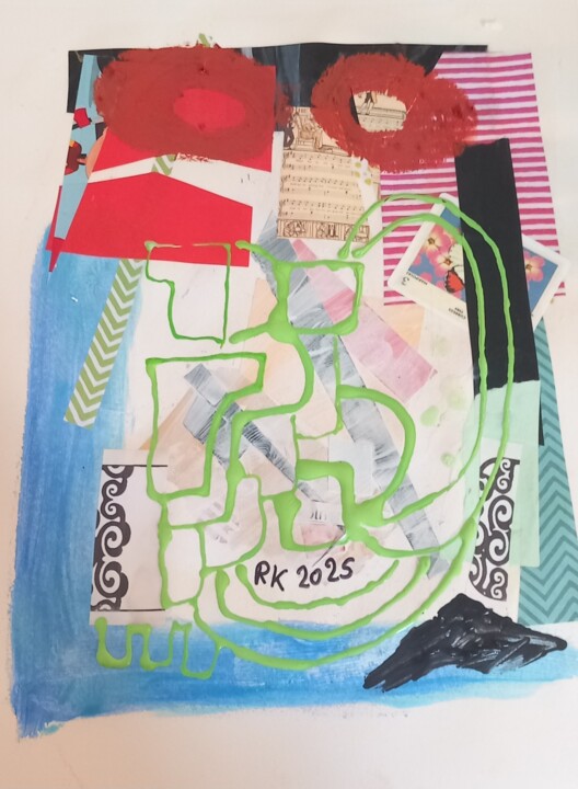 Collages intitulée "Kansas" par Ronnie Kolner, Œuvre d'art originale, Collages