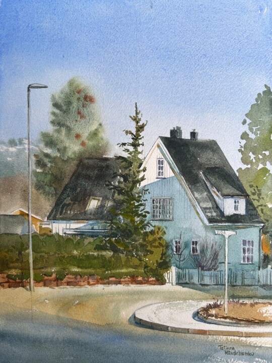 Schilderij getiteld "Sunbeam" door Tatiana Gliadchenko, Origineel Kunstwerk, Aquarel