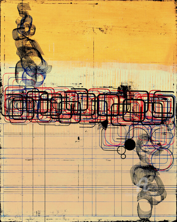 Tekening getiteld "Entropy Zone 10." door Petr Strnad, Origineel Kunstwerk, Acryl