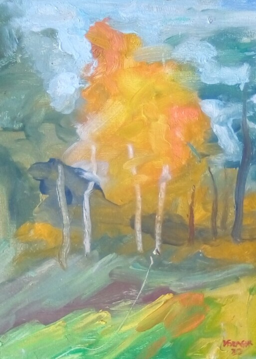 Осень 绘画, 11.4x7.9 in