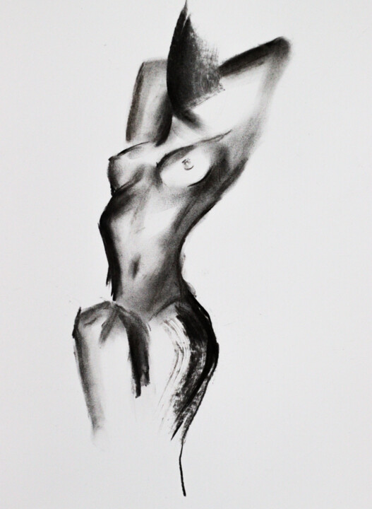 Silhouette of Feminine Grace 图画, 12.5x8.8 in