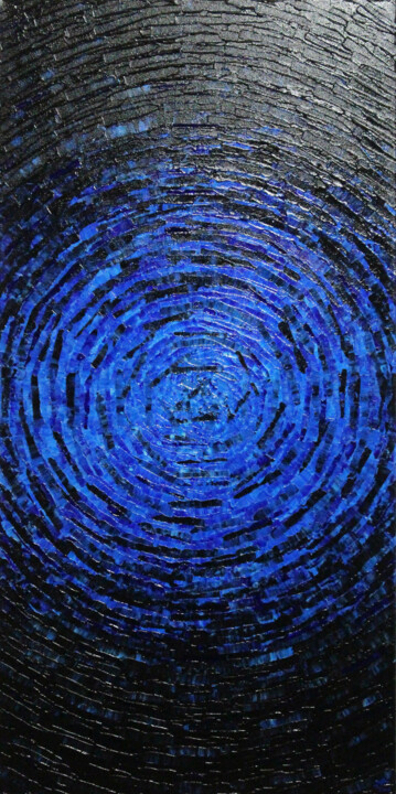 Éclat fragmenté bleu profond 绘画, 31.5x15.8 in