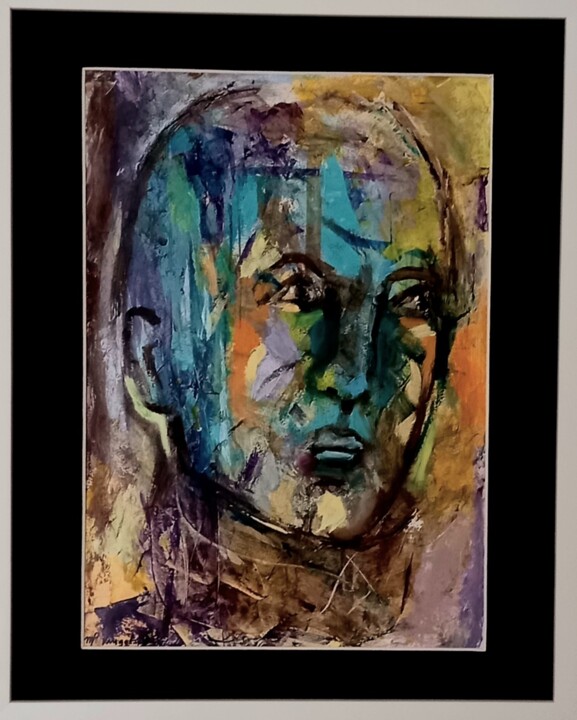 "CHERCHEUR D'ARC-EN-CIEL" 绘画, 16.5x11.8 in
