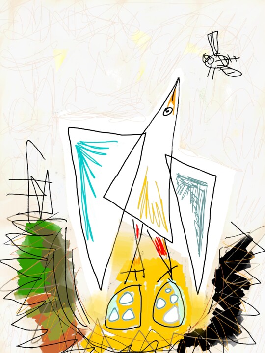 Digital Arts titled "Nidification" by Franck Vidal, Original Artwork, Digital Painting