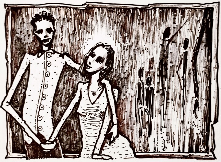 Long arm guy Disegno, 5,9x8,3 in