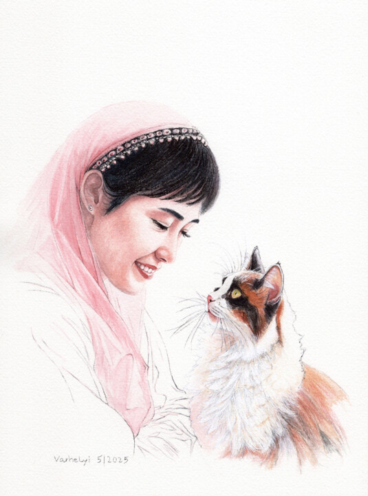 图画 标题为“Anzu” 由Lilla Varhelyi, 原创艺术品, 墨