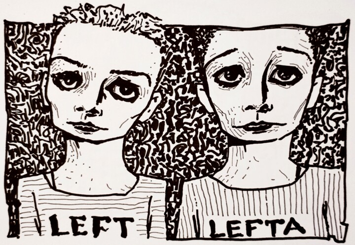 Tekening getiteld "He never touched us…" door Milto Sideris, Origineel Kunstwerk, Marker