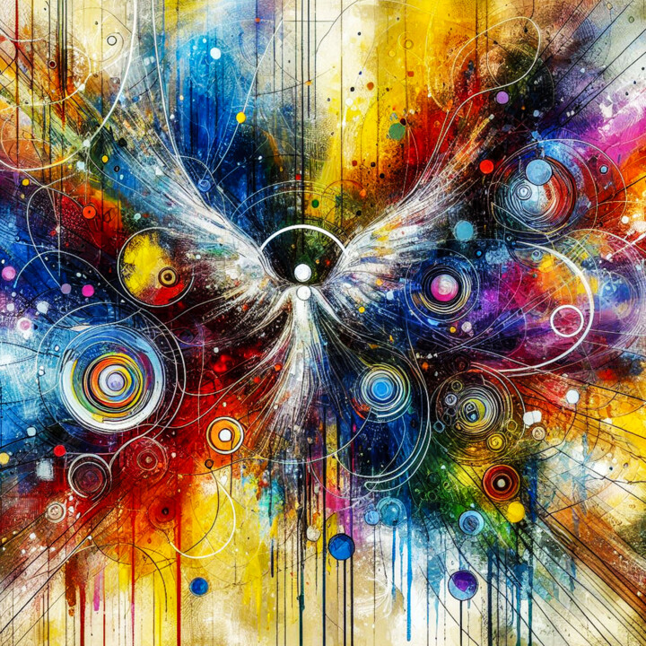 Farbenflügel – Die dynamische Essenz der Kunst“ #01 Tablo, 19,7x19,7 in