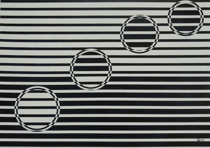 绘画 标题为“Circling planets” 由Wiesje Van Dam, 原创艺术品, 丙烯