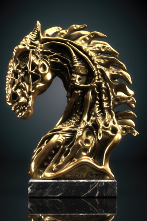 Escultura titulada "Equus" por Krzysztof Plonka, Obra de arte original, Bronce