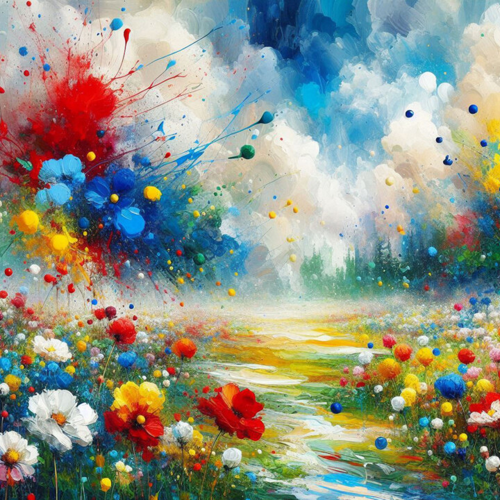 Farbenflug – Die Dynamik der Kreise #1 绘画, 19.7x19.7 in