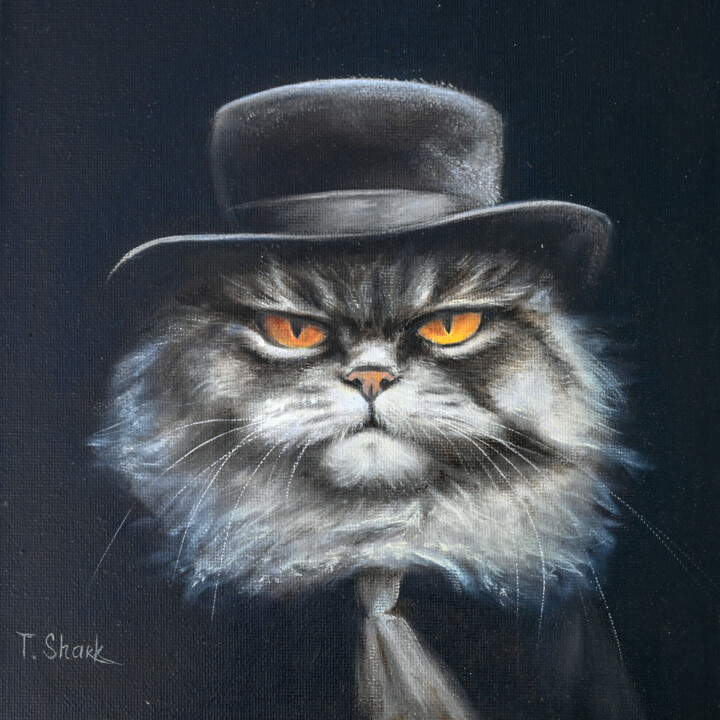 Cat #1 绘画, 7.9x7.9 in