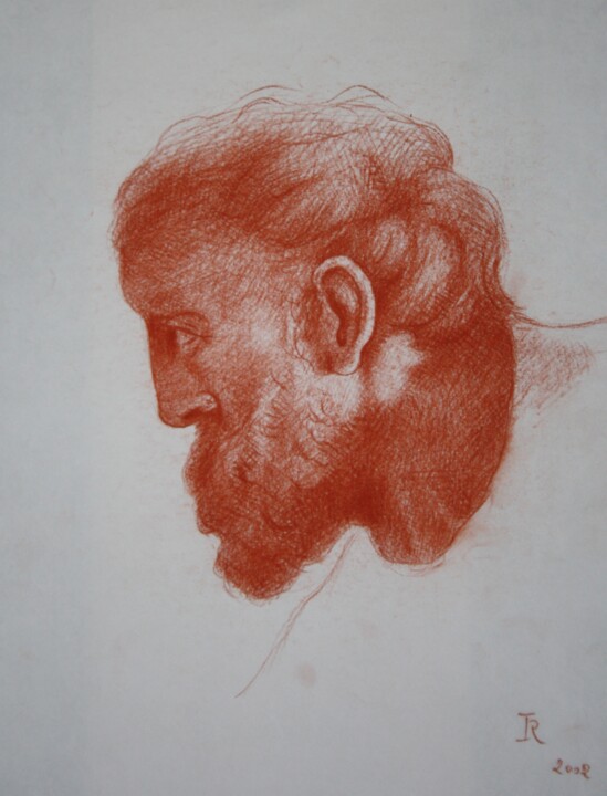 Drawing titled "Ritratto" by Rosario Iazzetta, Original Artwork, Pastel