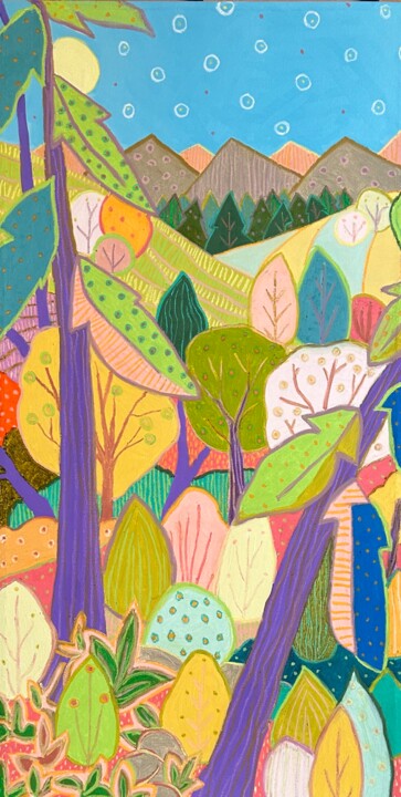 Painting titled "Spring Awakens in t…" by Jeff Ferst, Original Artwork, Oil Mounted on Wood Stretcher frame