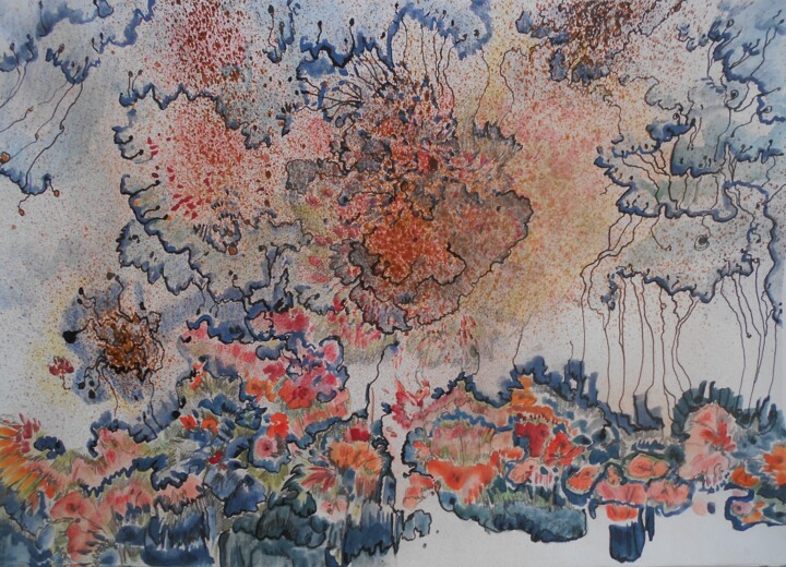 Painting titled "Regenerate II" by Athanasia Karatza, Original Artwork, Watercolor