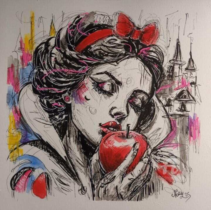 Blanche neige SA 绘画, 11.8x11.8 in