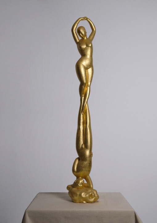 Sculptuur getiteld "Verdant Ascent" door Fengyong Chen, Origineel Kunstwerk, Bronzen