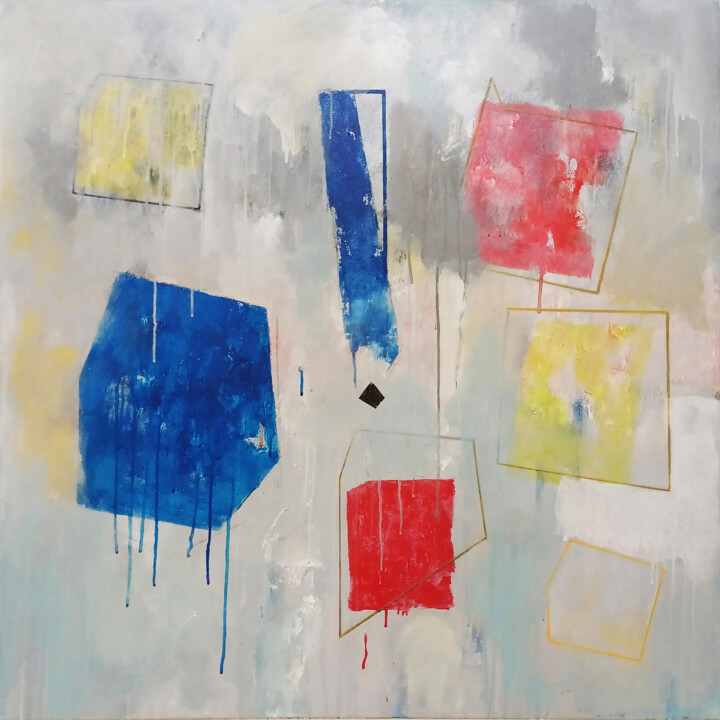 Painting titled "Forms 3" by Luis Medina, Original Artwork, Acrylic Mounted on Wood Stretcher frame