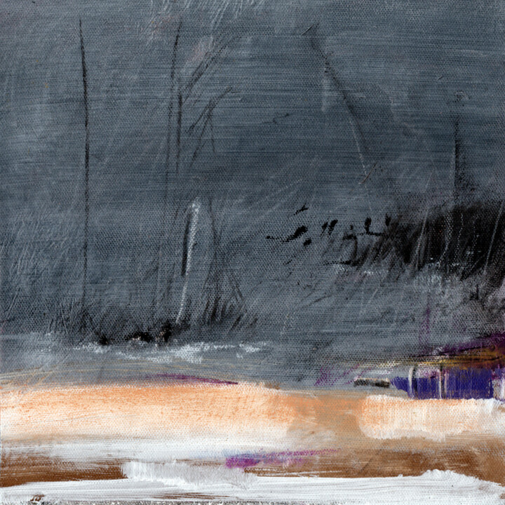 #348, "Taprobana", 25x25 cm acrylique sur toile 绘画, 9.8x9.8 in