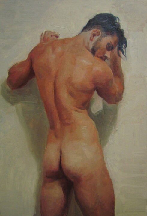 Schilderij getiteld "Friend." door Viktoria Pidvarchan, Origineel Kunstwerk, Olie